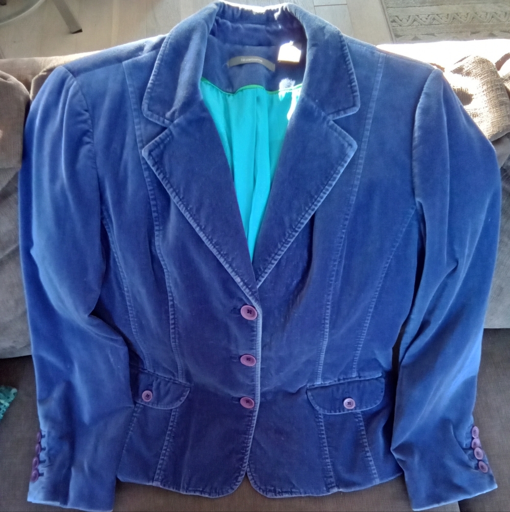 Liz Claiborne Purple Cotton Velvet Blazer 14